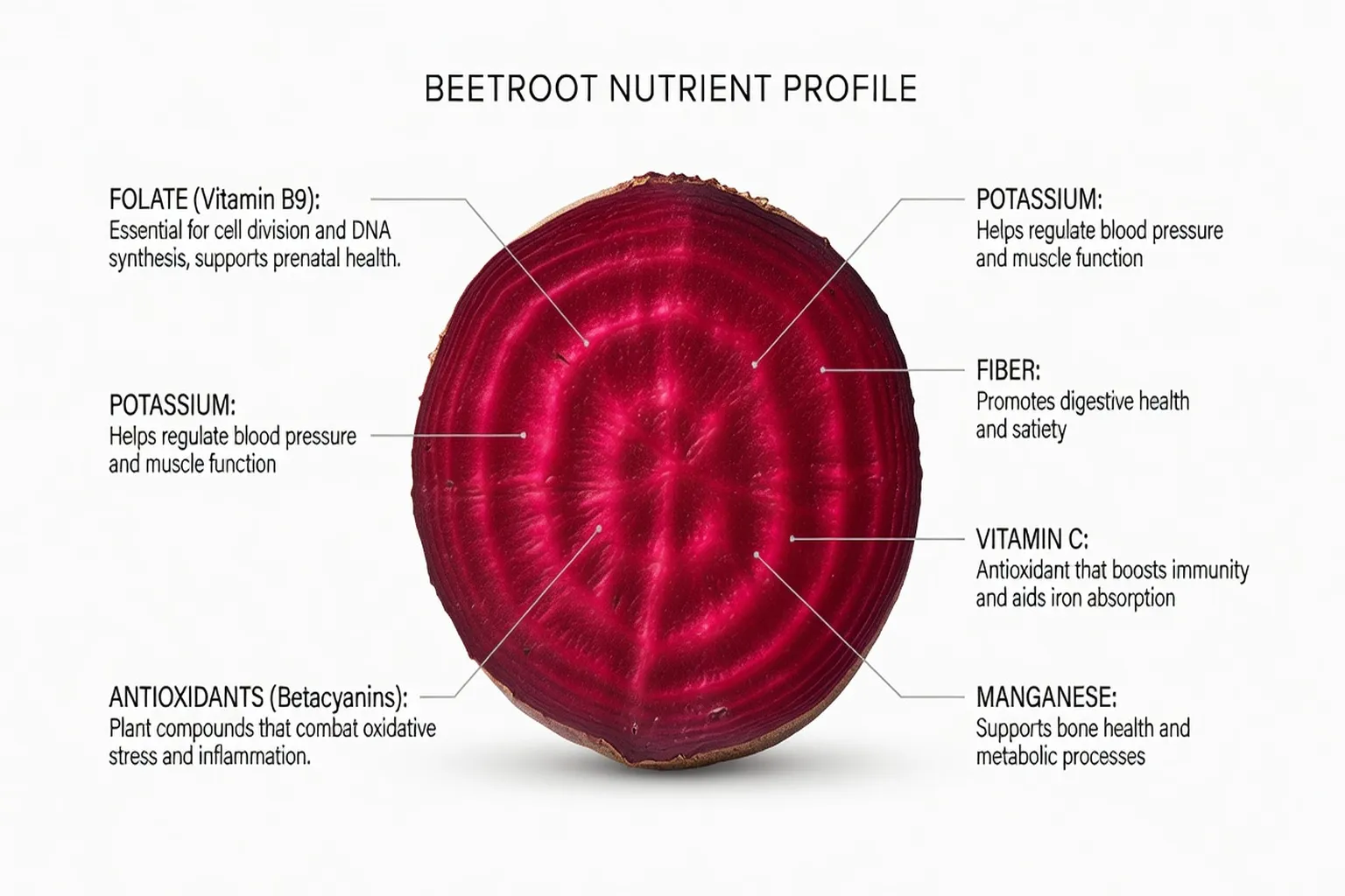 Betteraves rouges fraîches avec leurs fanes sur une table en bois, bienfaits nutritionnels