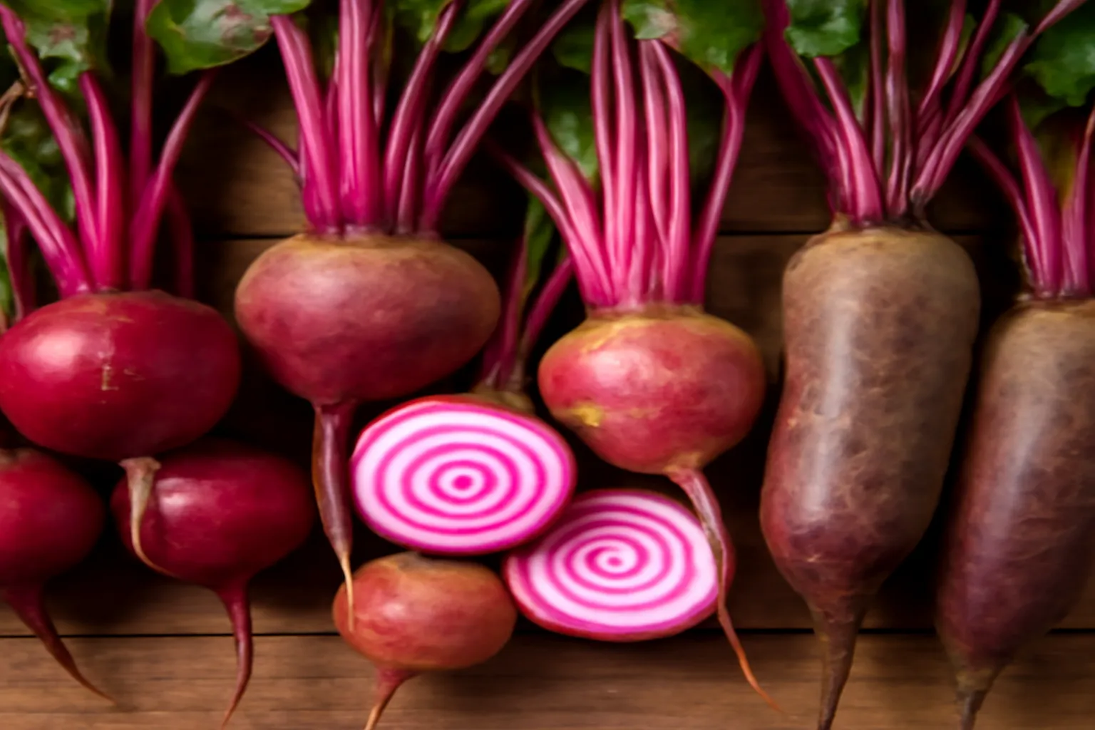 Variétés de betteraves rouges alignées sur un marché fermier, guide complet des utilisations